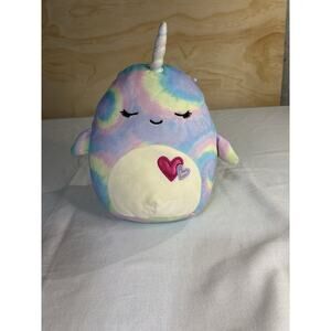Squishmallow 11" Ter the Narwhal 2023 Valentine's Plush Stuffed Animal